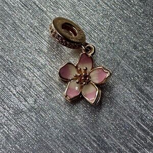 Pandora Pink and Gold Flower Charm